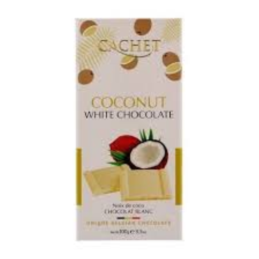 CACHET WHITE CHOCO/COCONUT 100G